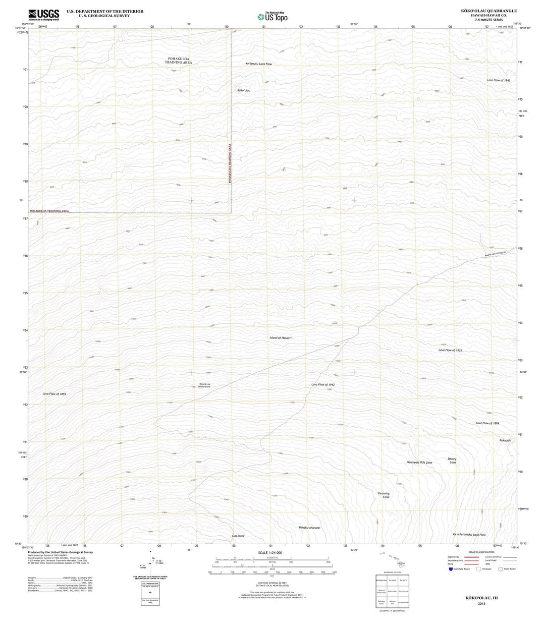 2013 Kokoolau, HI - Hawaii - USGS Topographic Map