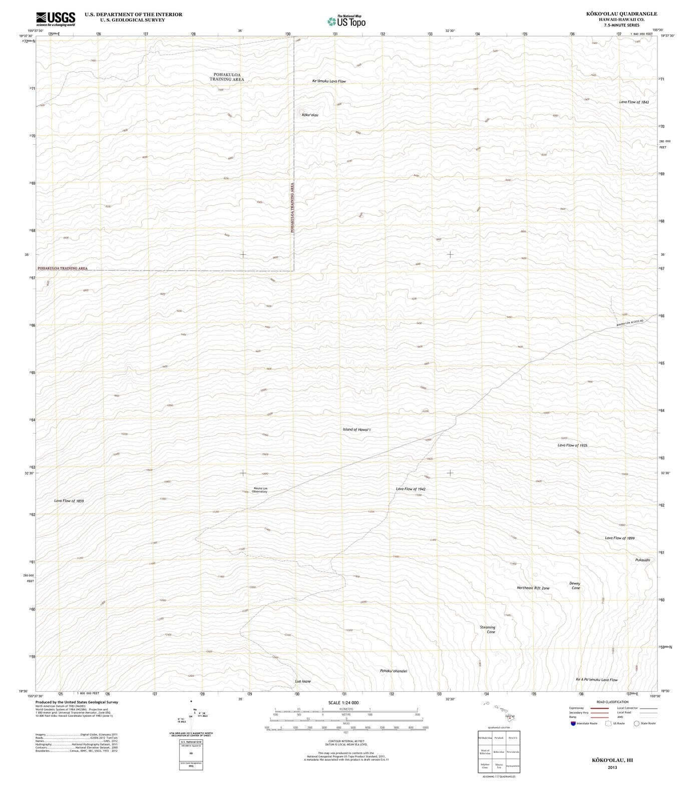 2013 Kokoolau, HI - Hawaii - USGS Topographic Map