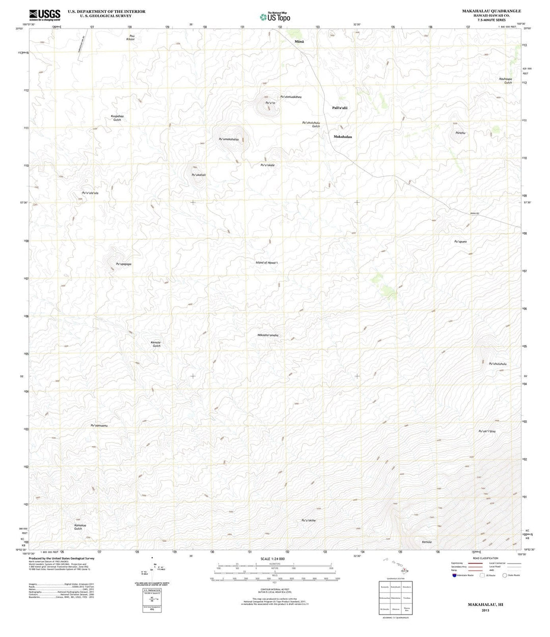 2013 Makahalau, HI - Hawaii - USGS Topographic Map