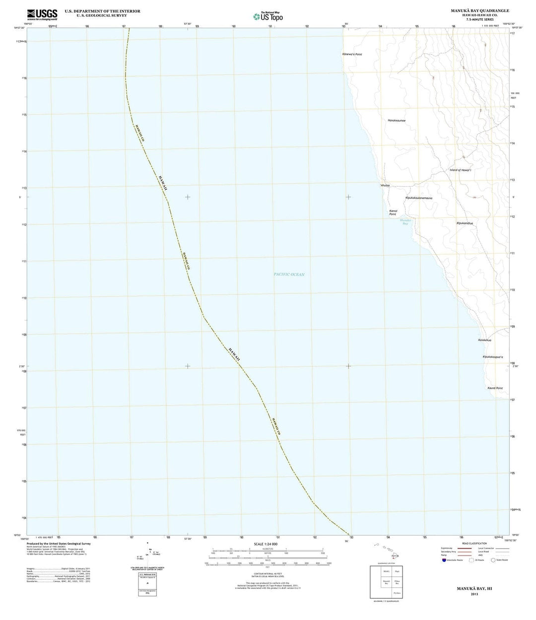 2013 Manuka Bay, HI - Hawaii - USGS Topographic Map