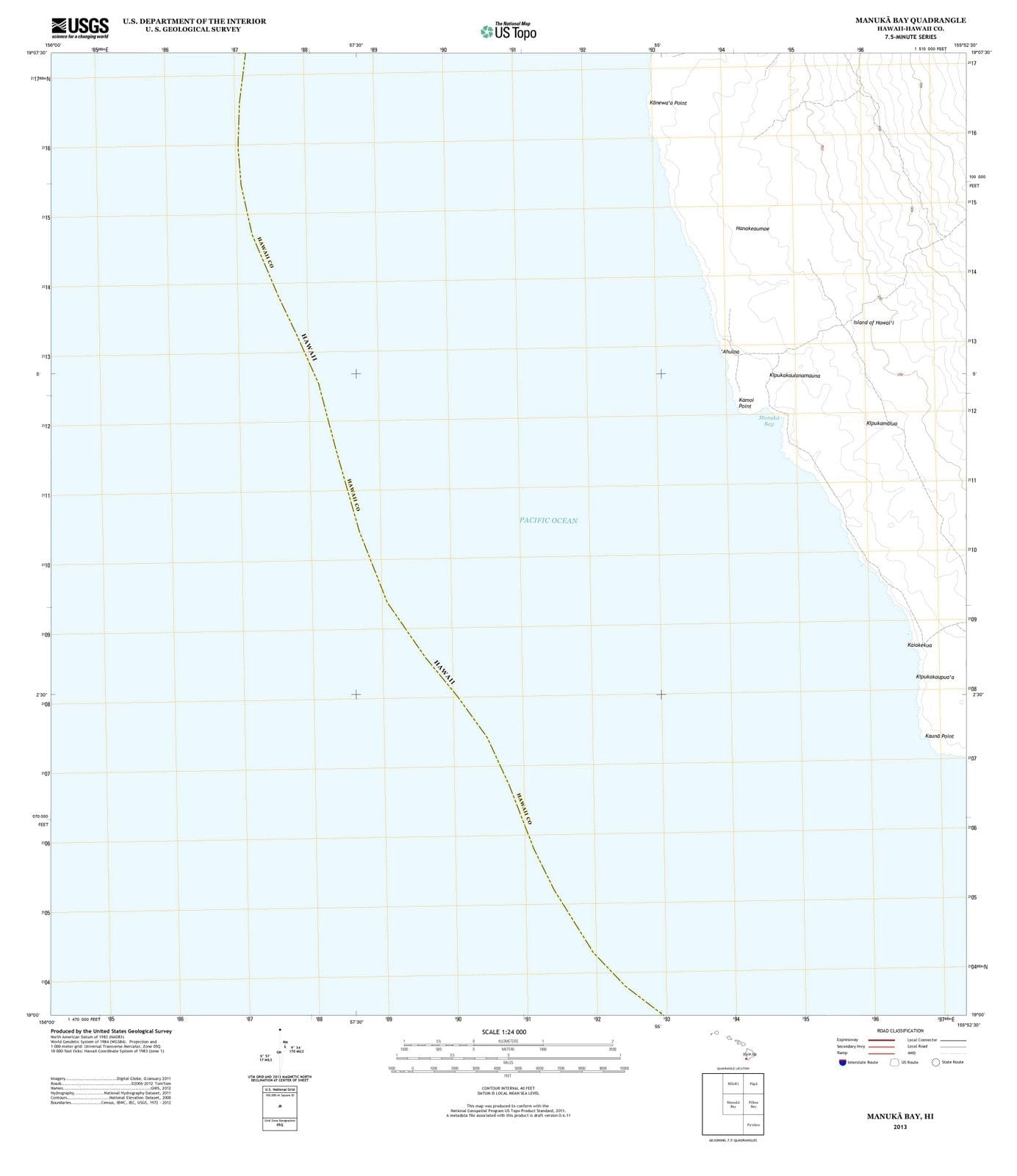 2013 Manuka Bay, HI - Hawaii - USGS Topographic Map