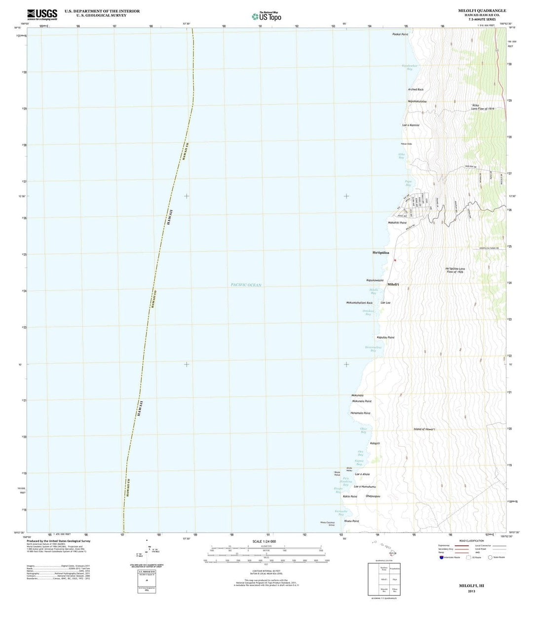 2013 Milolii, HI - Hawaii - USGS Topographic Map