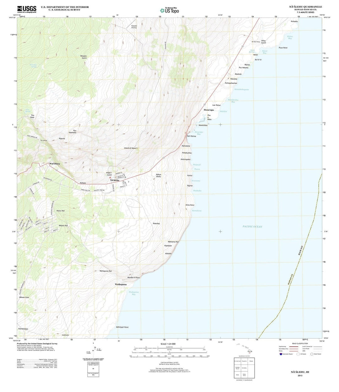 2013 Naalehu, HI - Hawaii - USGS Topographic Map