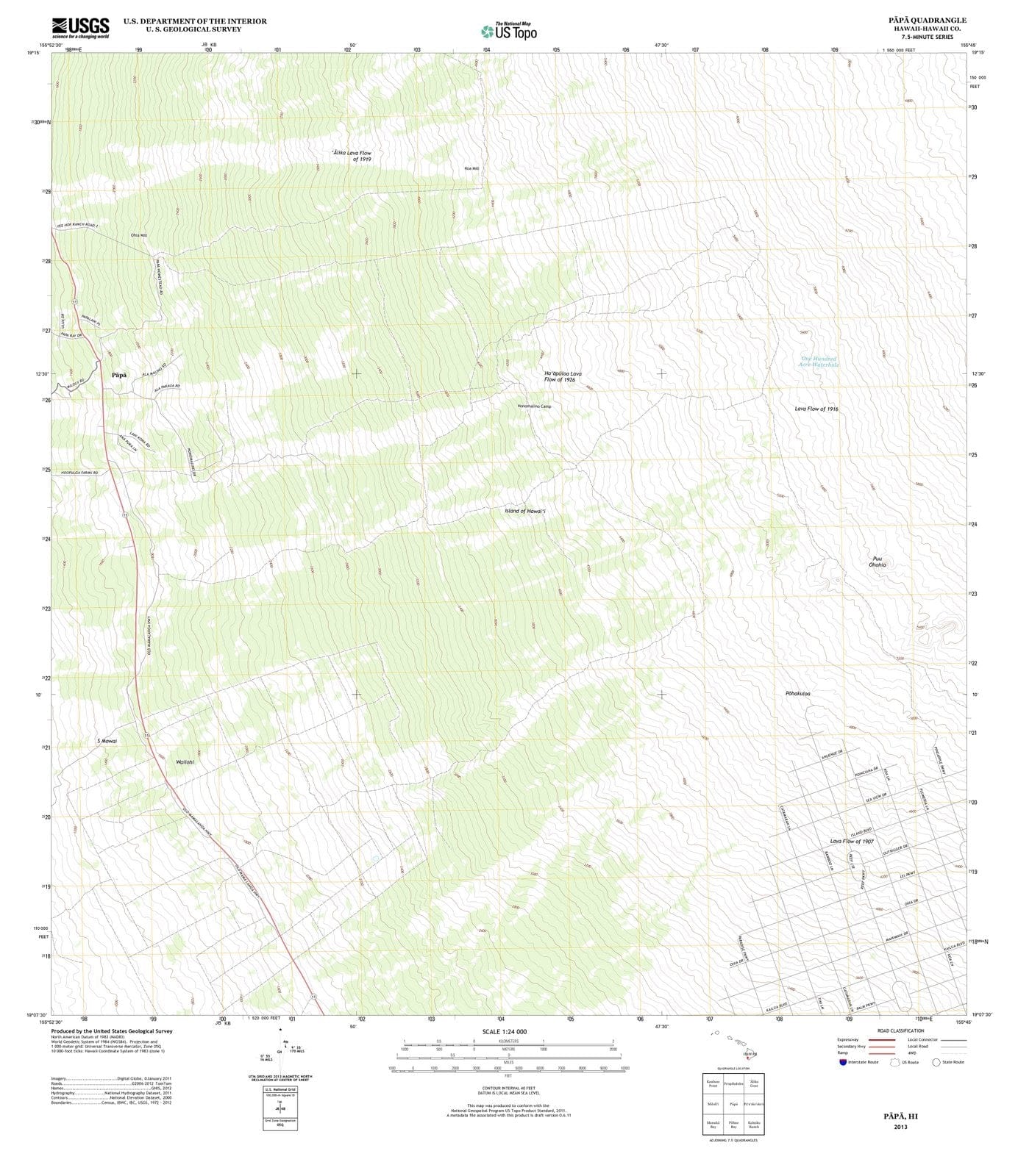 2013 Papa, HI - Hawaii - USGS Topographic Map