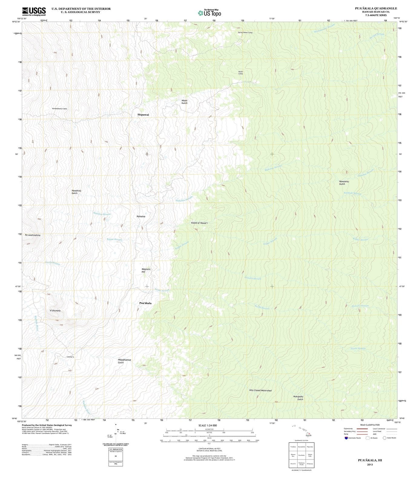 2013 Puaakala, HI - Hawaii - USGS Topographic Map