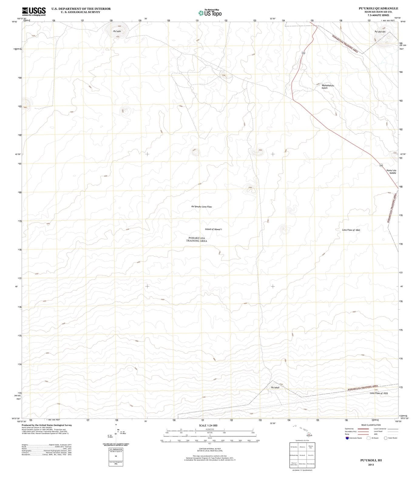 2013 Puukoli, HI - Hawaii - USGS Topographic Map