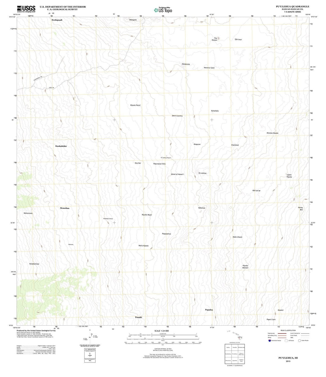 2013 Puulehua, HI - Hawaii - USGS Topographic Map