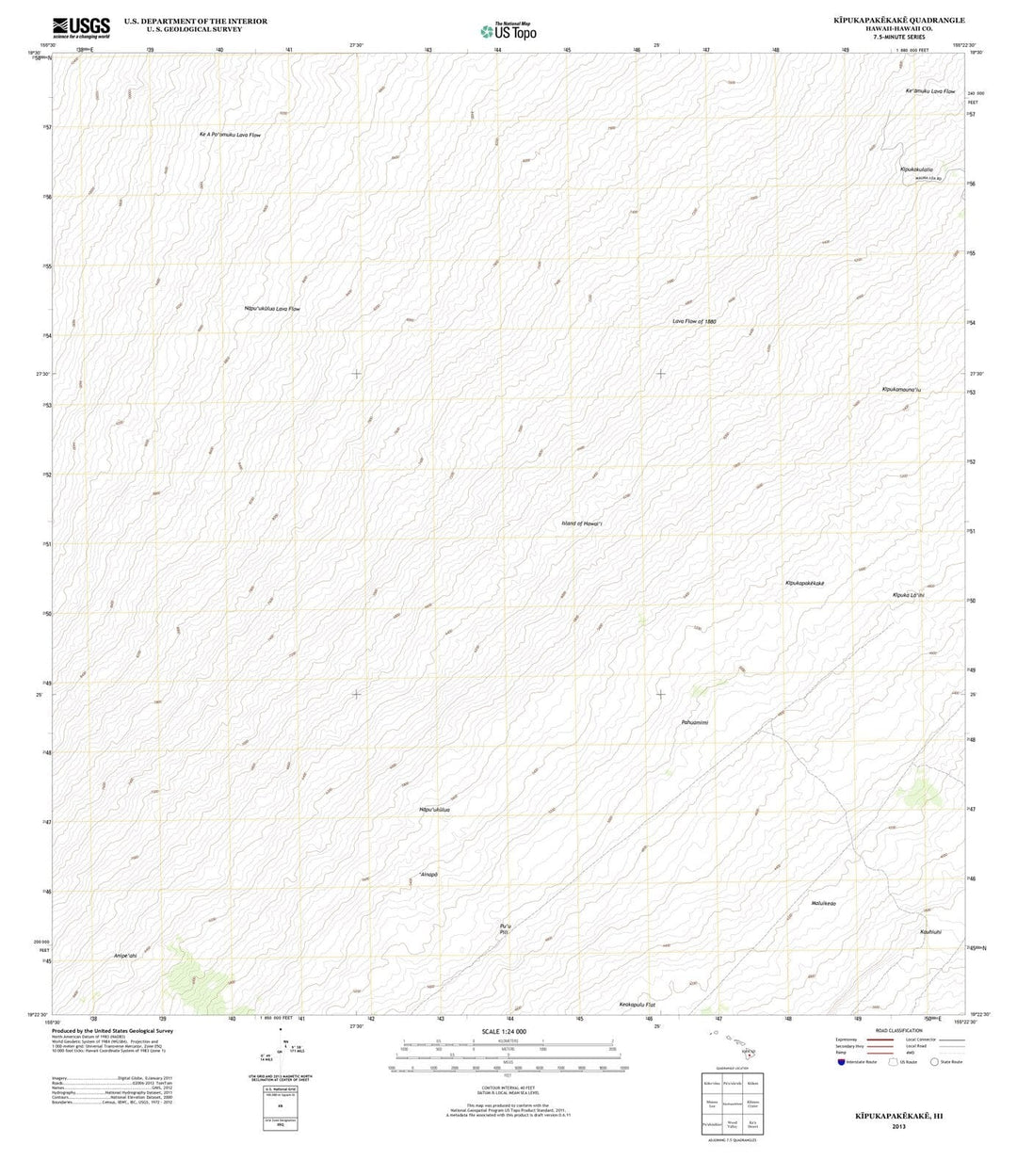 2013 Kipukapakekake, HI - Hawaii - USGS Topographic Map