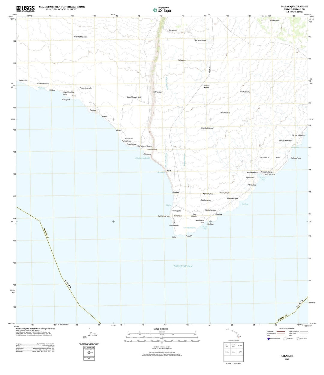 2013 Kalae, HI - Hawaii - USGS Topographic Map