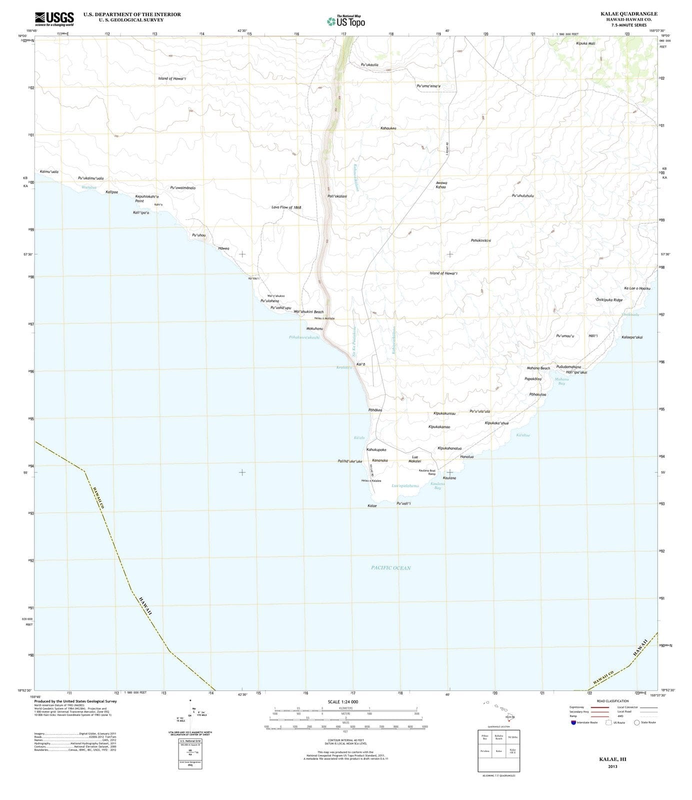 2013 Kalae, HI - Hawaii - USGS Topographic Map