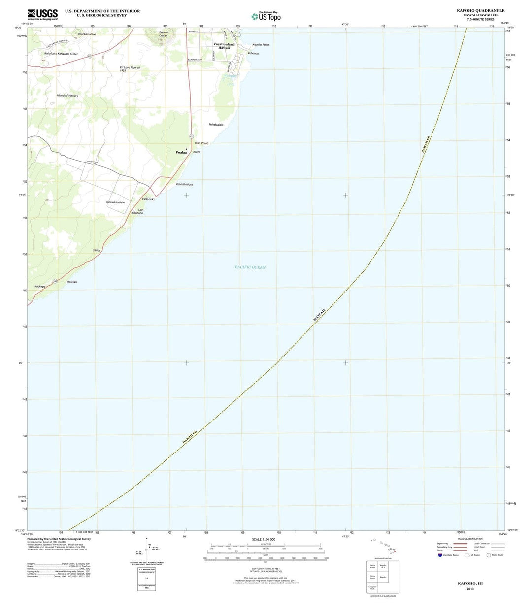 2013 Kapoho, HI - Hawaii - USGS Topographic Map v2