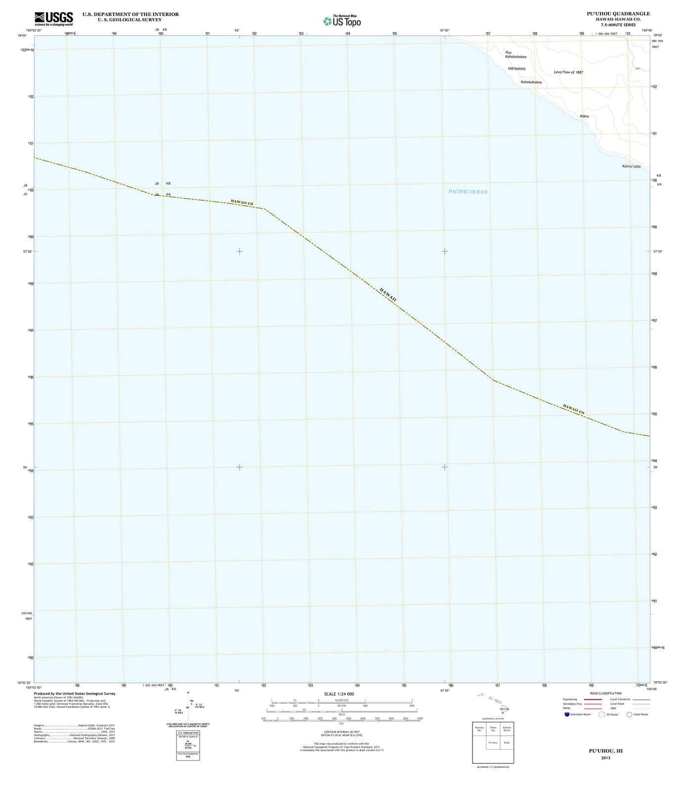 2013 Puuhou, HI - Hawaii - USGS Topographic Map