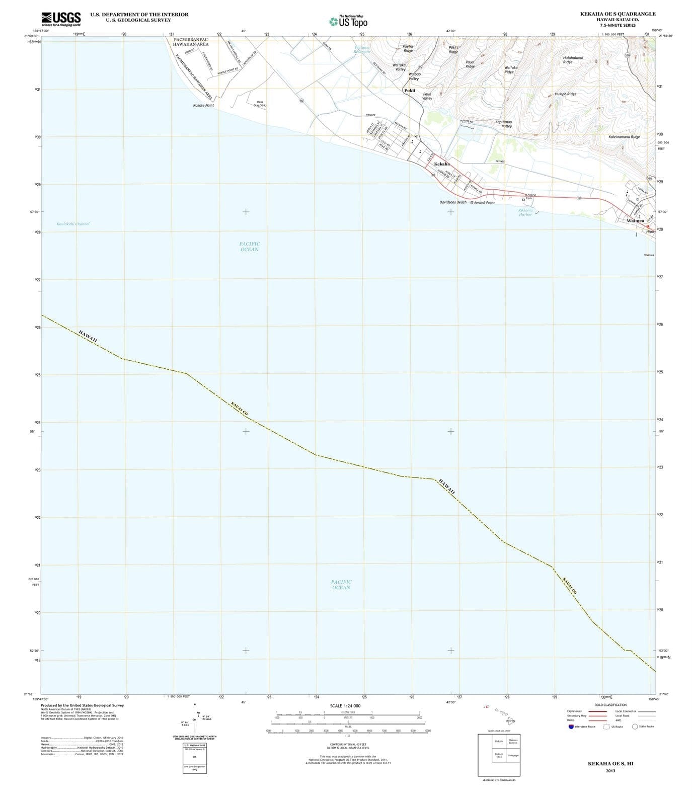 2013 Kekaha OE S, HI - Hawaii - USGS Topographic Map