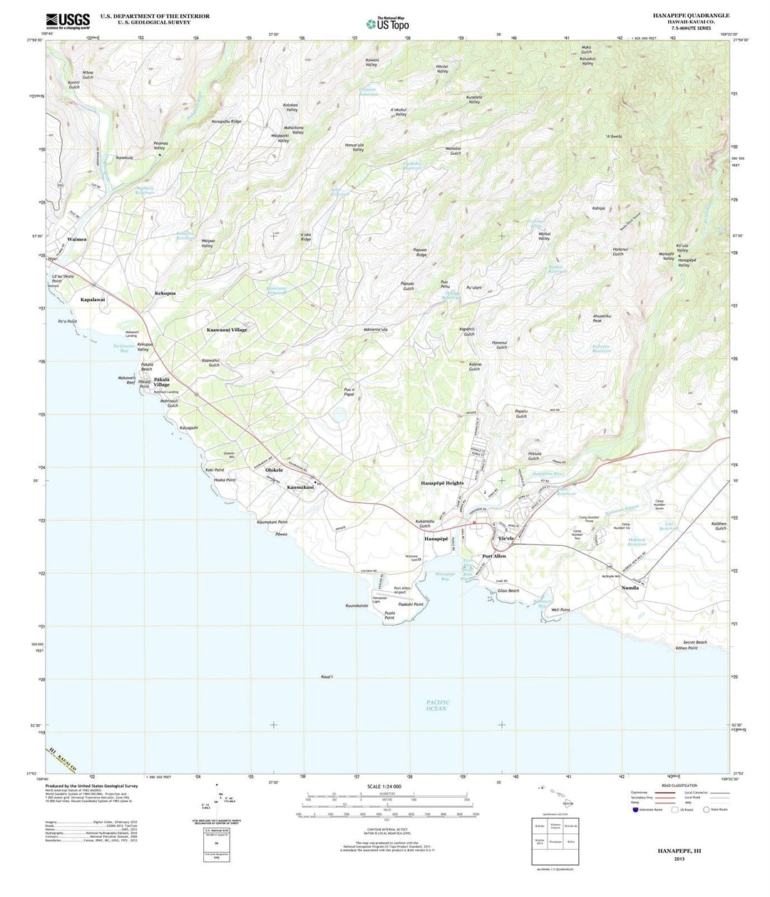 2013 Hanapepe, HI - Hawaii - USGS Topographic Map