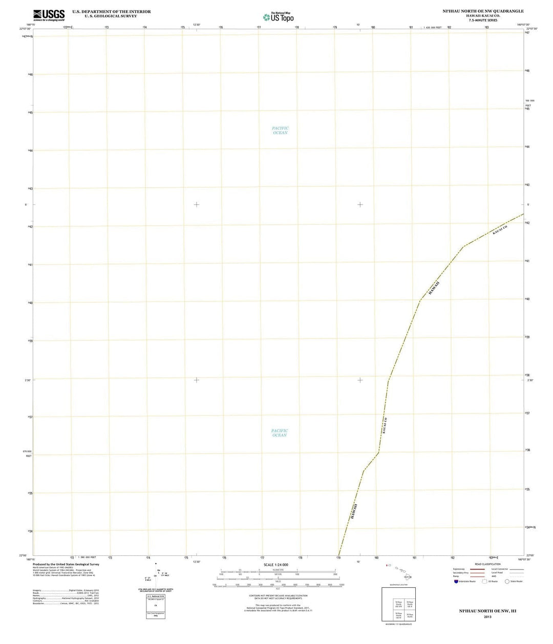 2013 Niihau North OE, HI - Hawaii - USGS Topographic Map