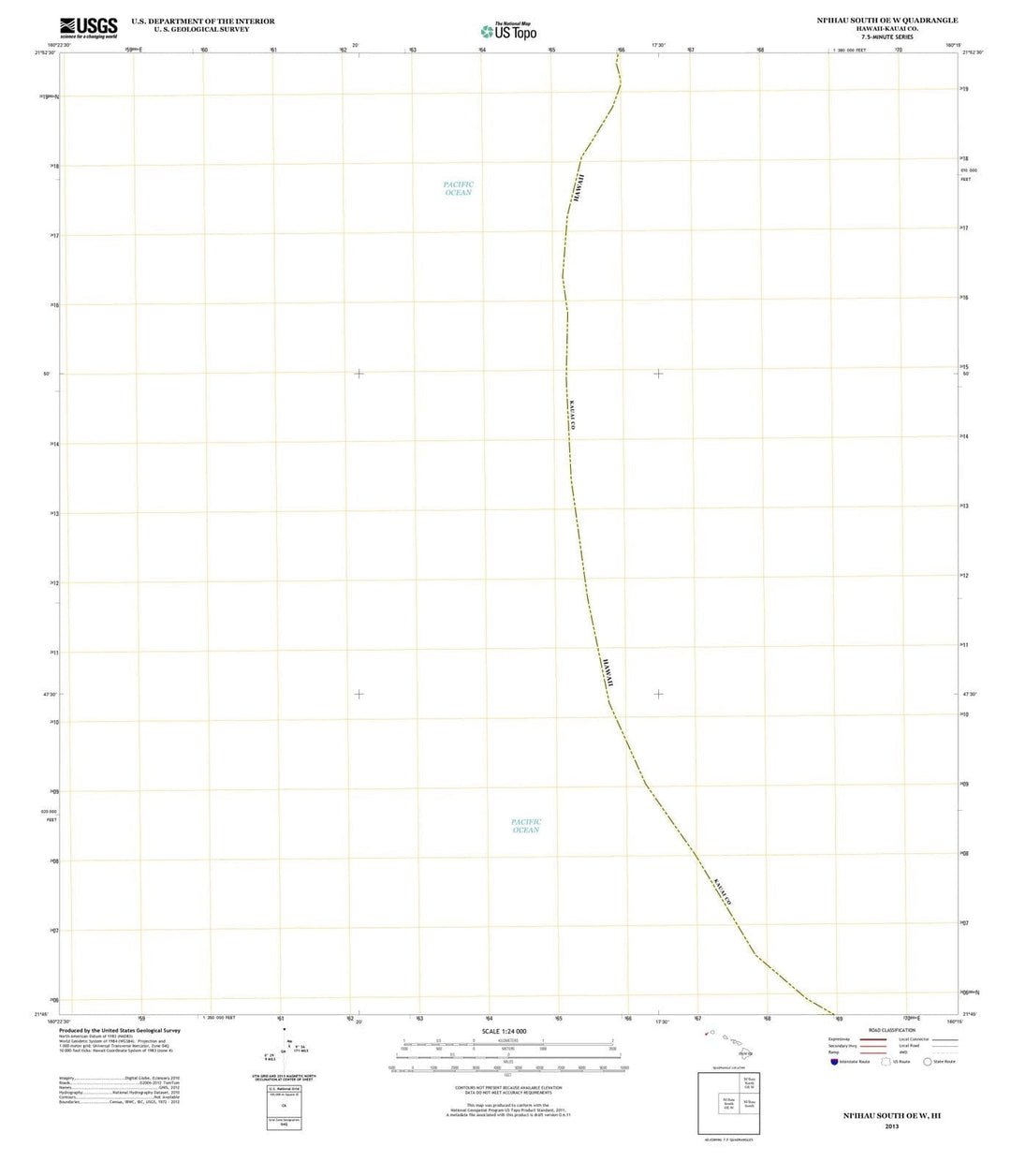 2013 Niihau South, HI - Hawaii - USGS Topographic Map v2