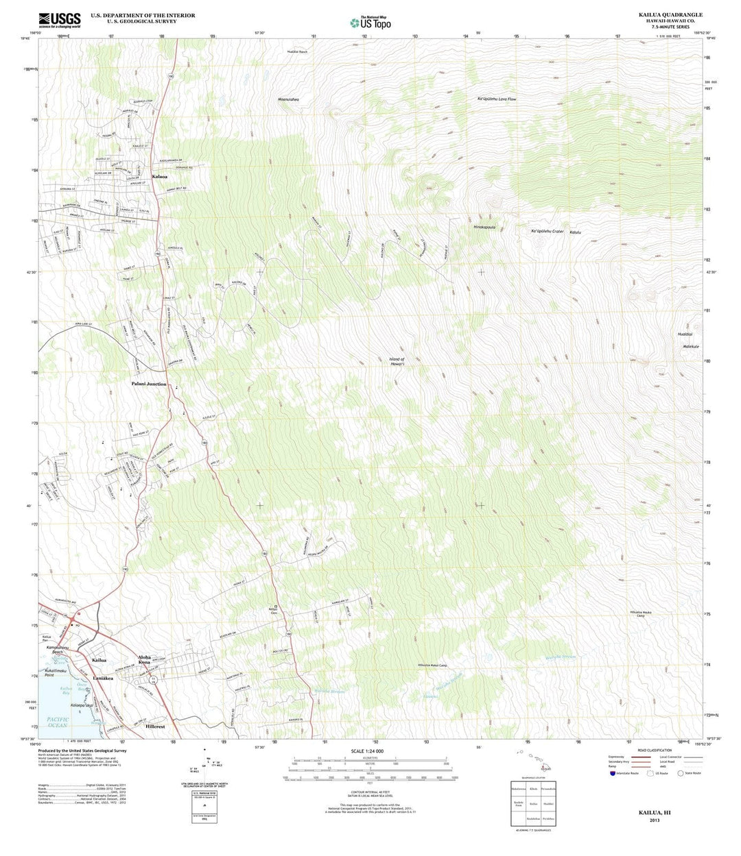 2013 Kailua, HI - Hawaii - USGS Topographic Map