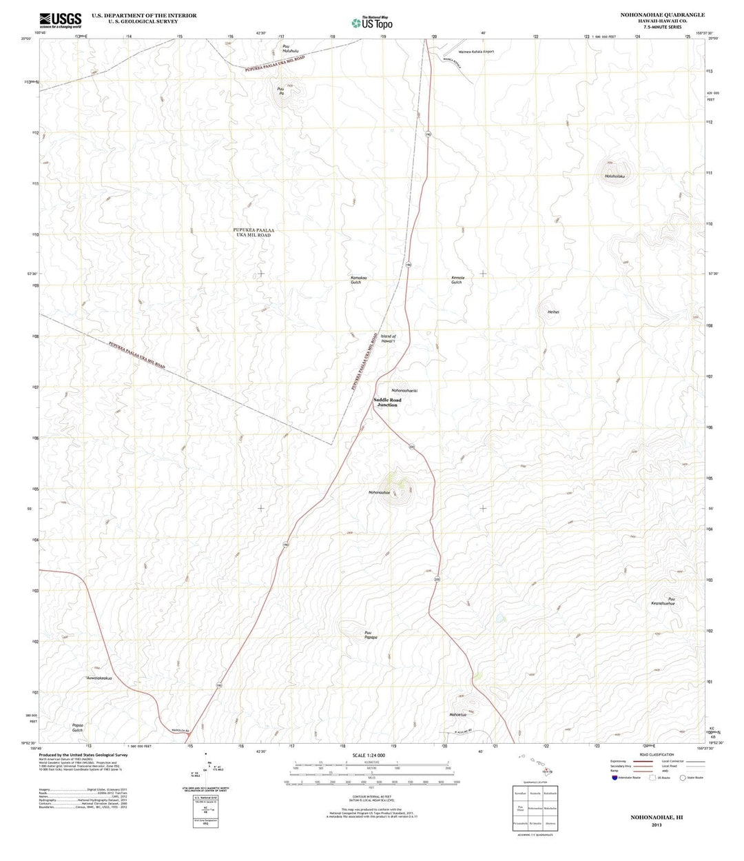 2013 Nohonaohae, HI - Hawaii - USGS Topographic Map