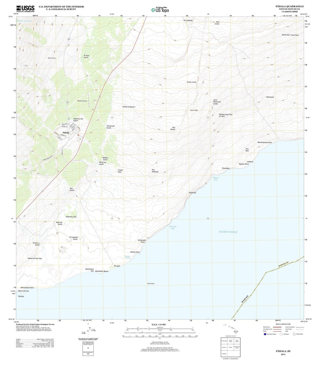 2013 Pahala, HI - Hawaii - USGS Topographic Map