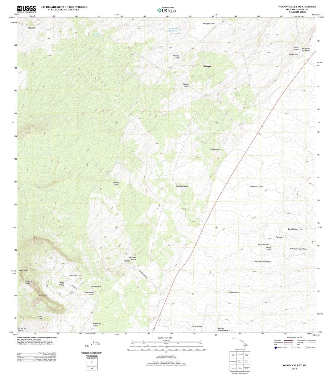 2013 Wood Valley, HI - Hawaii - USGS Topographic Map