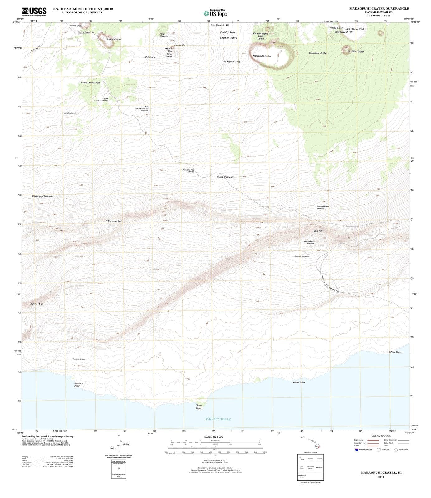 2013 Makaopuhi Crater, HI - Hawaii - USGS Topographic Map