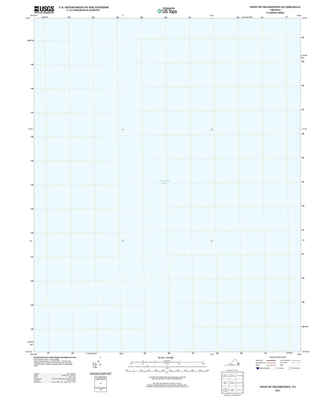 2013 West of Franktown, VA - Virginia - USGS Topographic Map