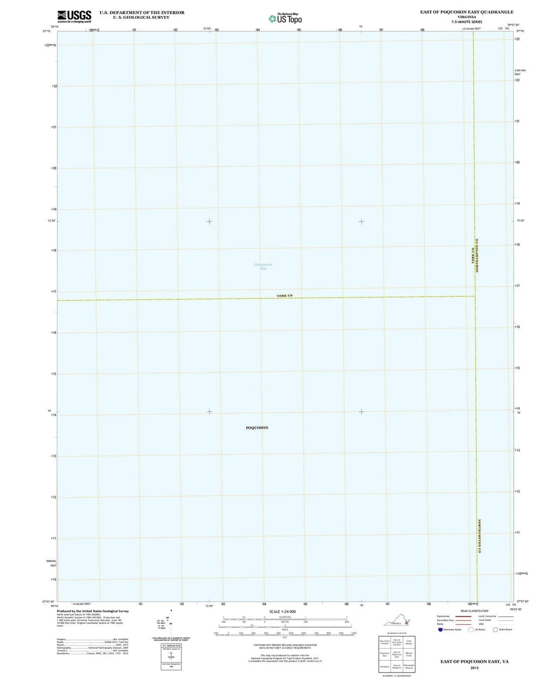 2013 East of Poquoson East, VA - Virginia - USGS Topographic Map