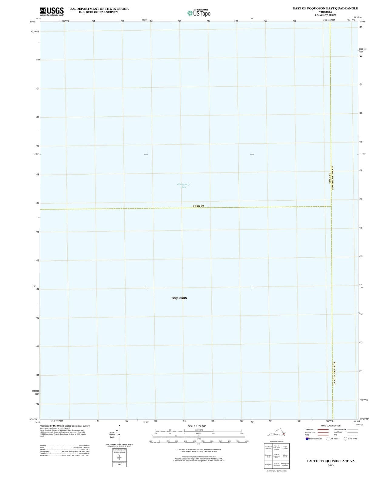 2013 East of Poquoson East, VA - Virginia - USGS Topographic Map