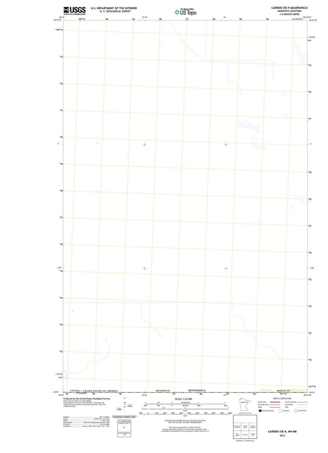 2013 Caribou, MN - Minnesota - USGS Topographic Map