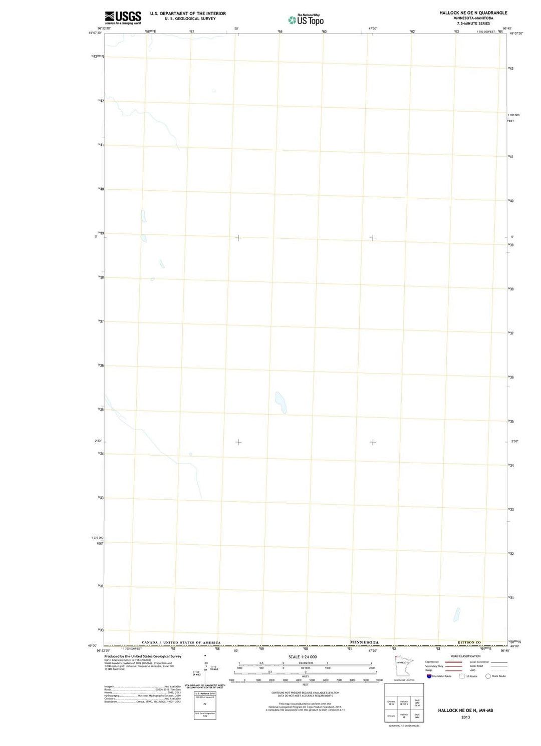 2013 Hallock, MN - Minnesota - USGS Topographic Map