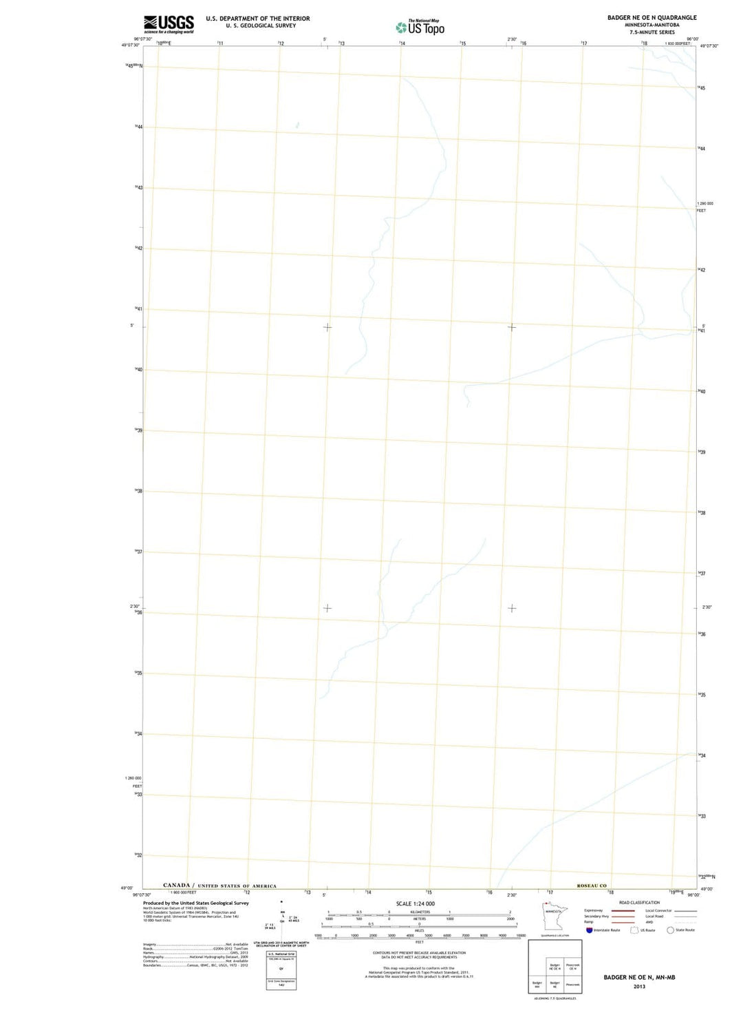 2013 Badger, MN - Minnesota - USGS Topographic Map