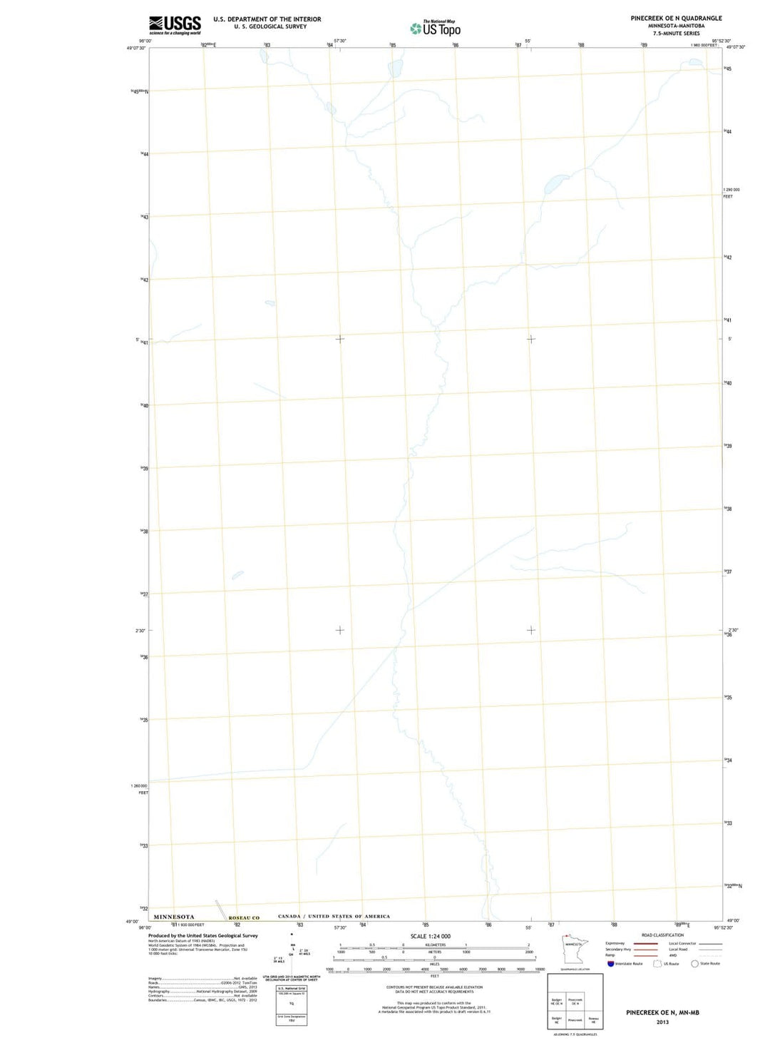 2013 Pinecreek, MN - Minnesota - USGS Topographic Map