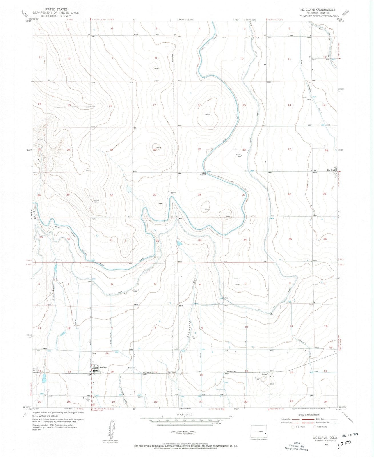 1955 McClave, CO - Colorado - USGS Topographic Map