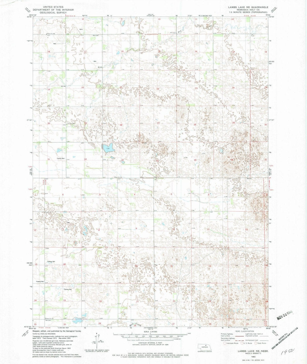 1982 Lambs Lake, NE - Nebraska - USGS Topographic Map v2