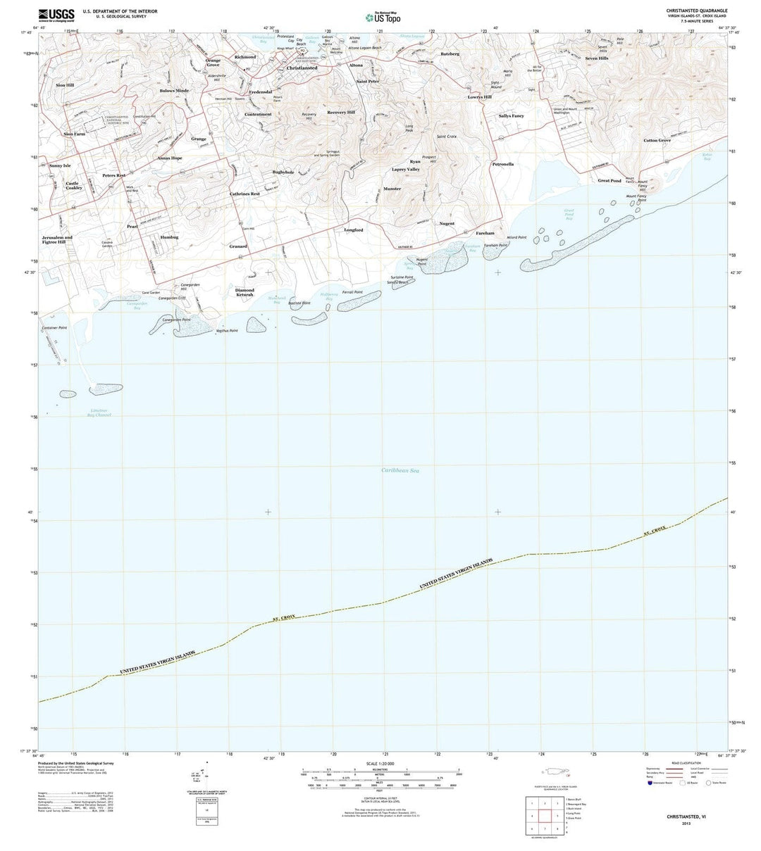 2013 Christiansted, VI - Virgin Islands - USGS Topographic Map