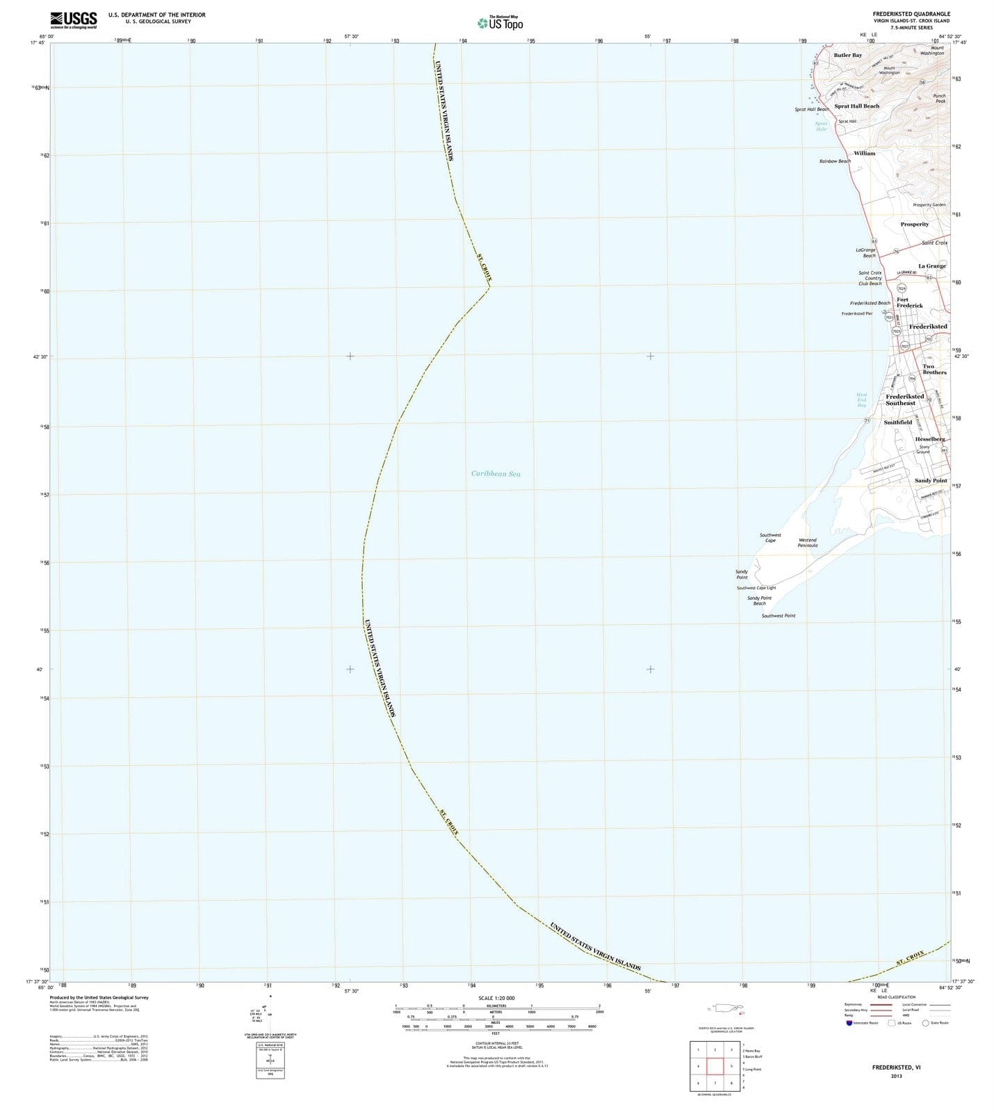 2013 Frederiksted, VI - Virgin Islands - USGS Topographic Map