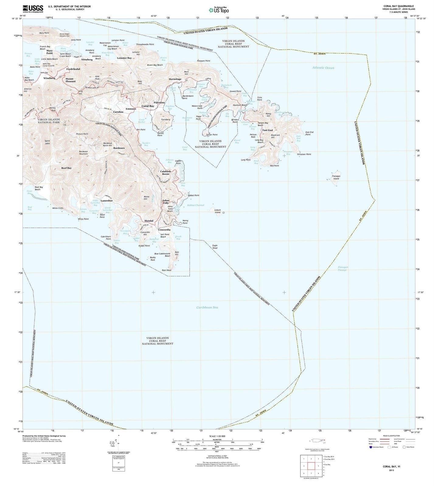 2013 Coral Bay, VI - Virgin Islands - USGS Topographic Map