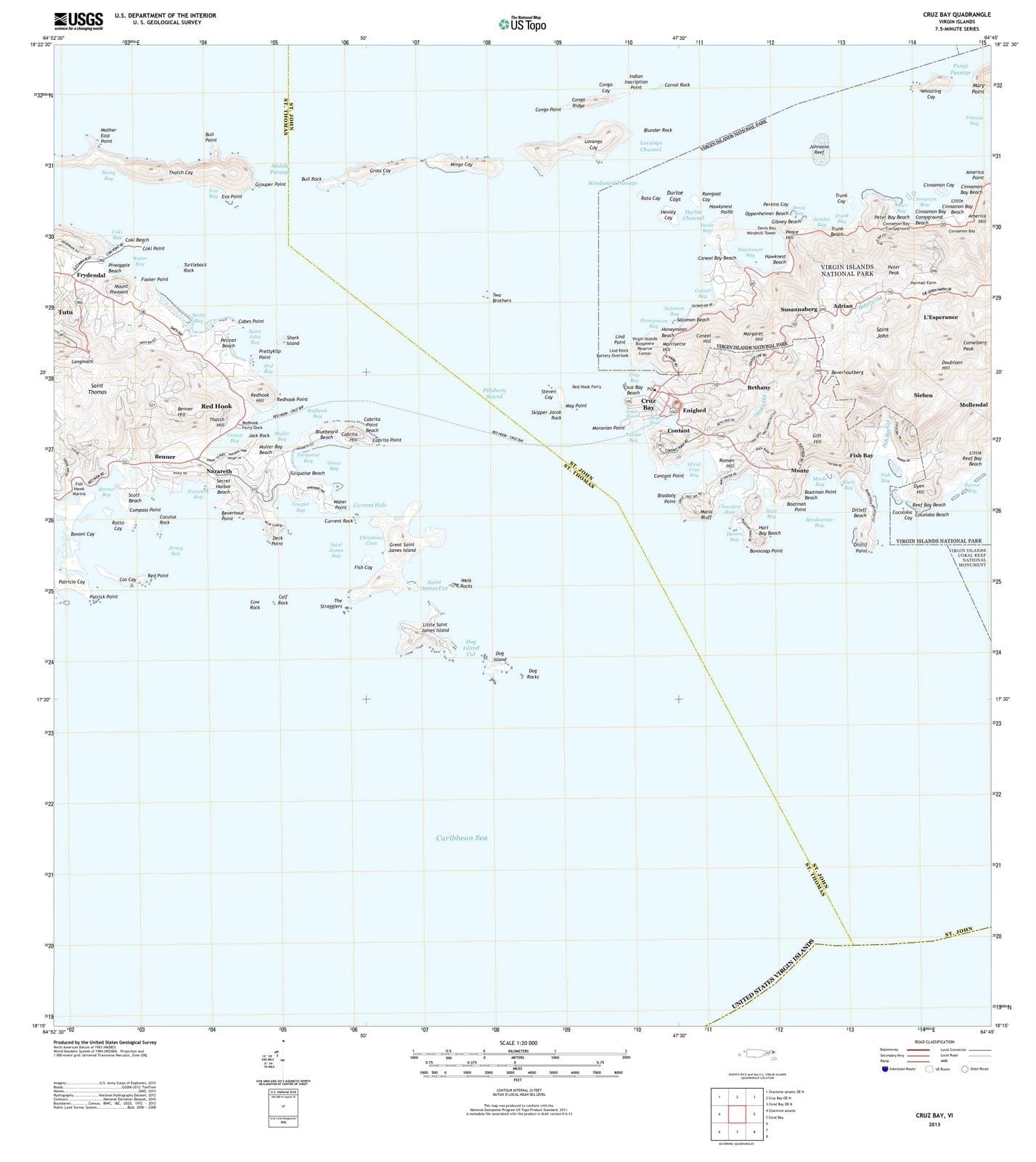 2013 Cruz Bay, VI - Virgin Islands - USGS Topographic Map