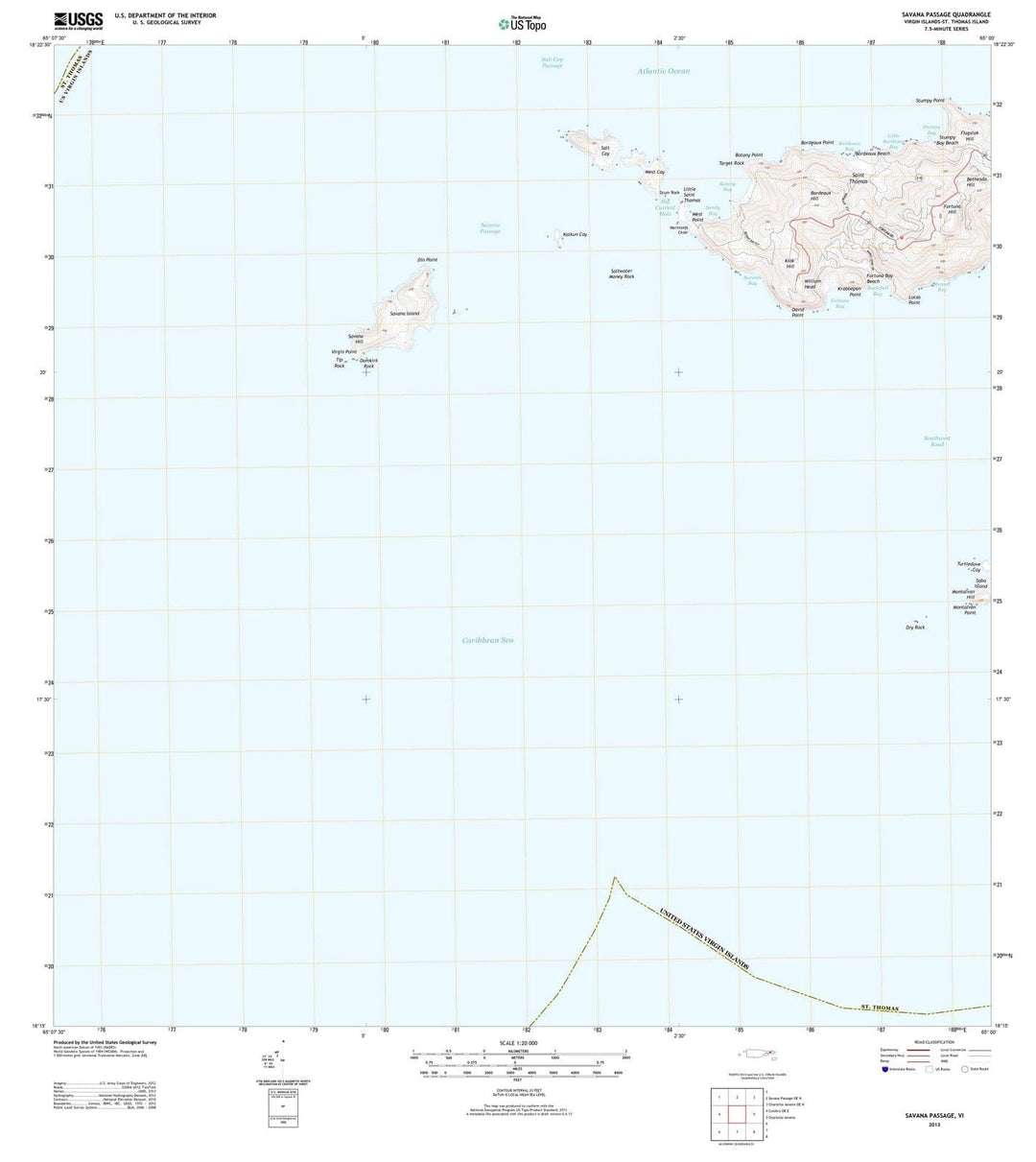 2013 Savana Passage, VI - Virgin Islands - USGS Topographic Map