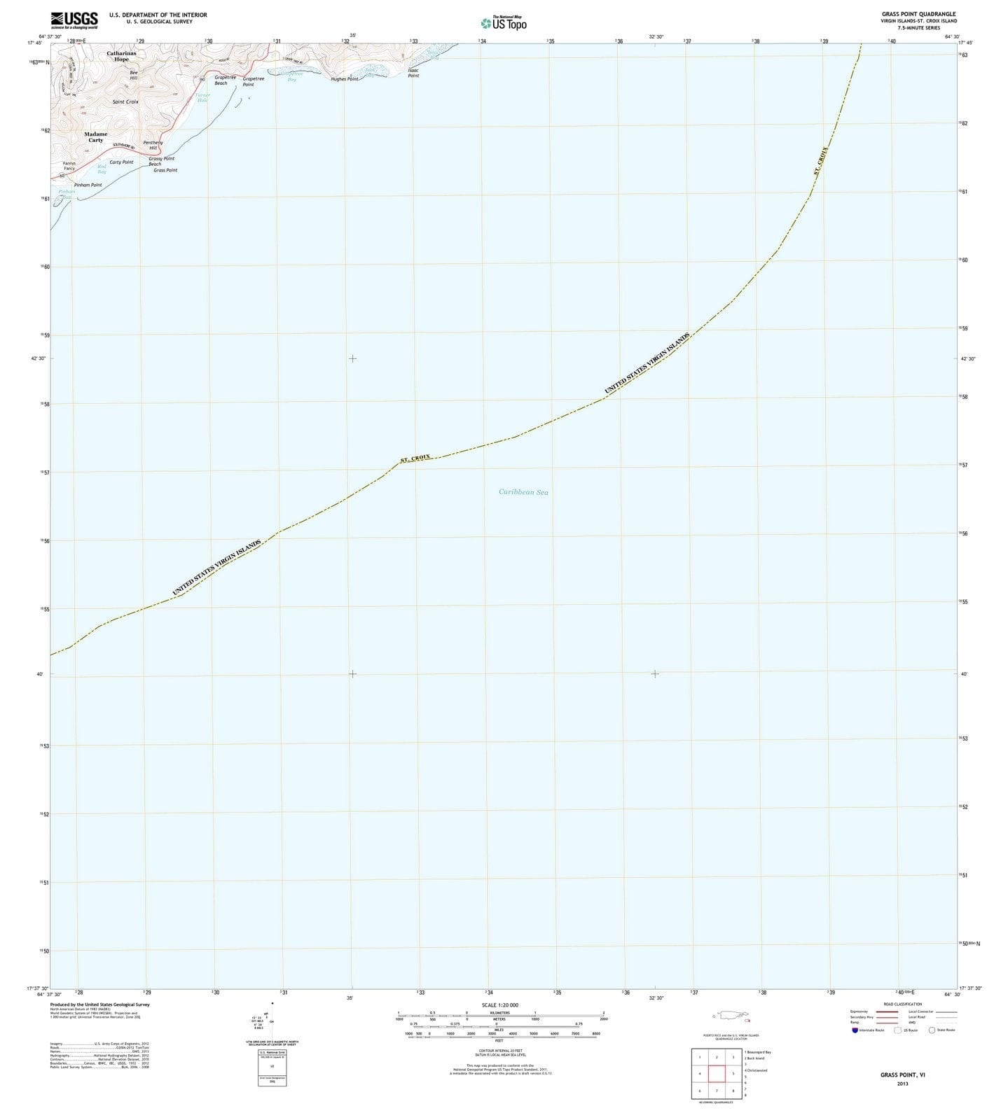 2013 Grass Point, VI - Virgin Islands - USGS Topographic Map