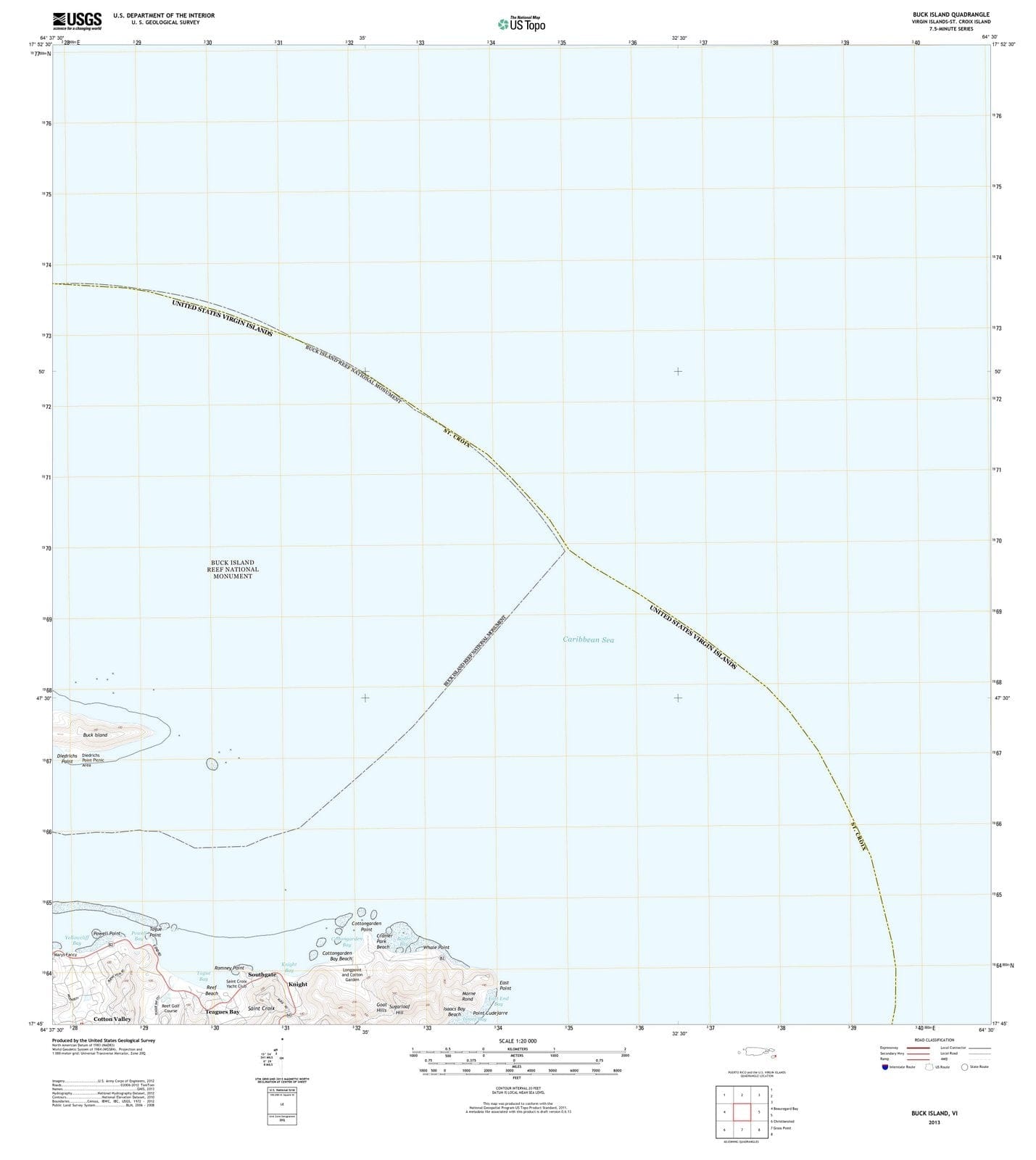 2013 Buck Island, VI - Virgin Islands - USGS Topographic Map