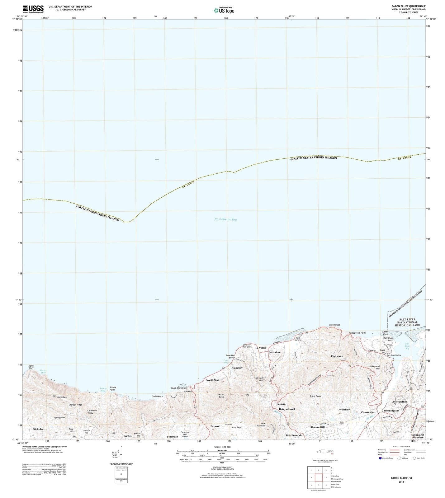 2013 Baron Bluff, VI - Virgin Islands - USGS Topographic Map