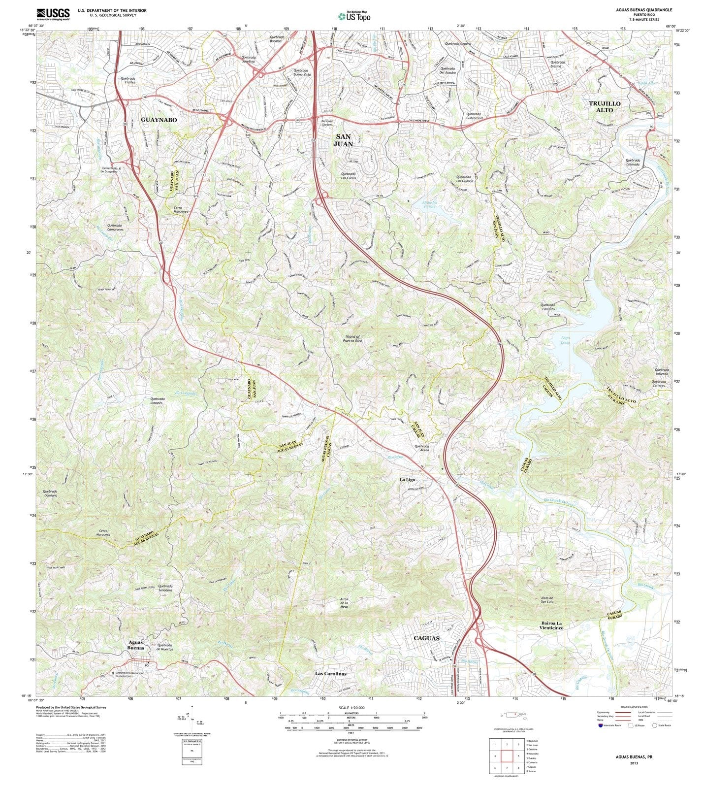 2013 Aguas Buenas, PR - Puerto Rico - USGS Topographic Map