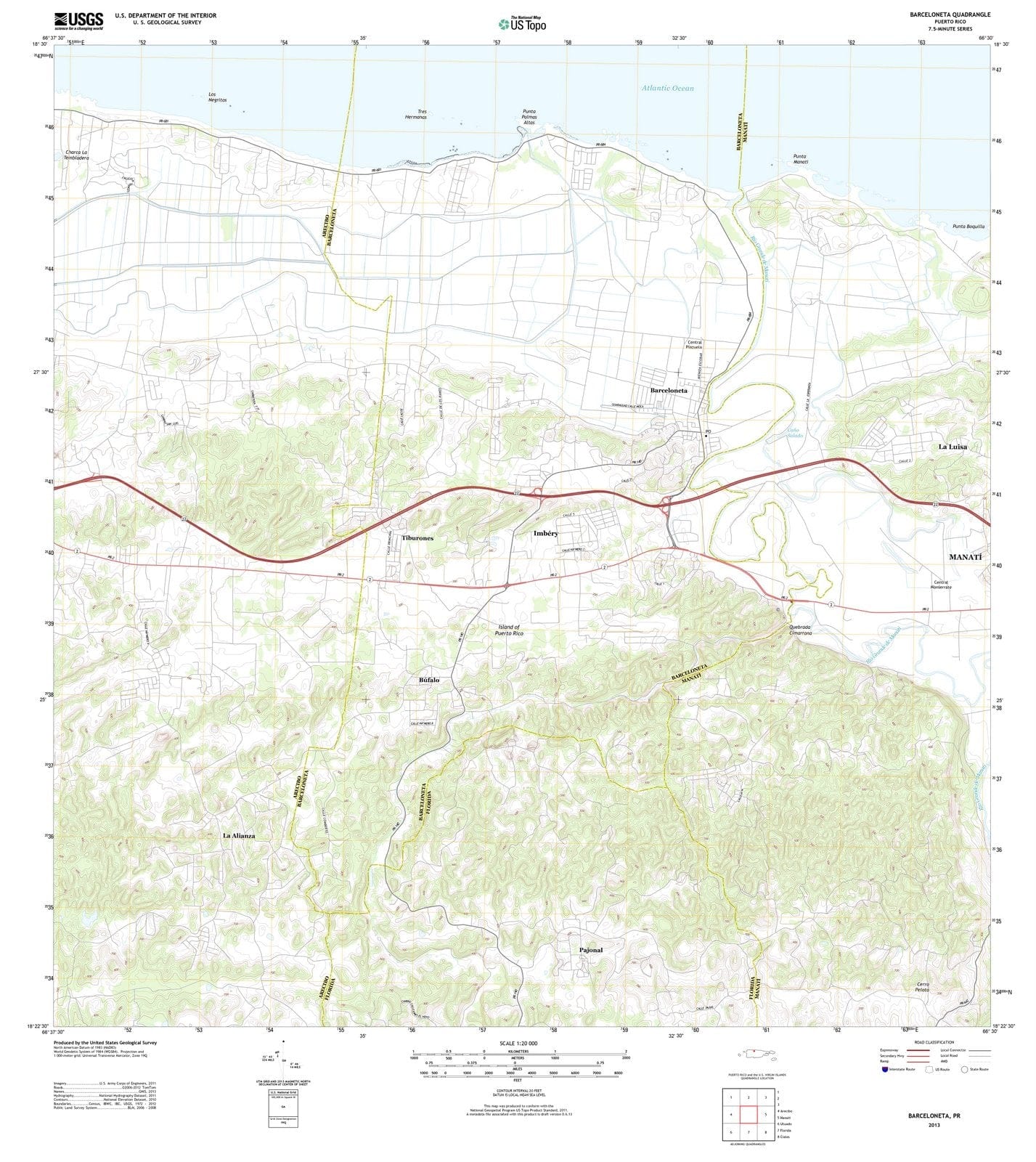 2013 Barceloneta, PR - Puerto Rico - USGS Topographic Map