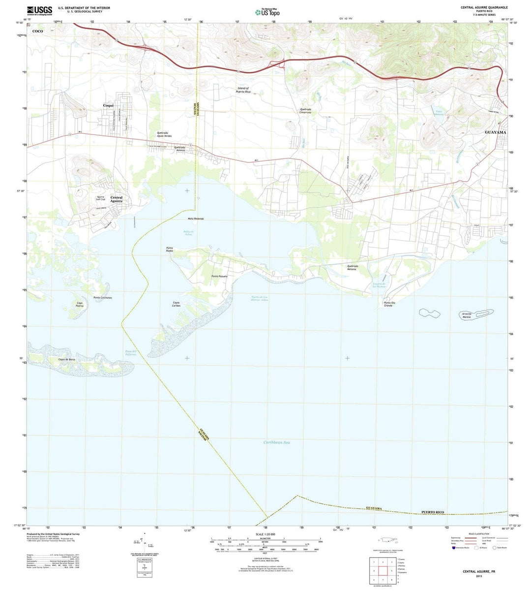 2013 Central Aguirre, PR - Puerto Rico - USGS Topographic Map