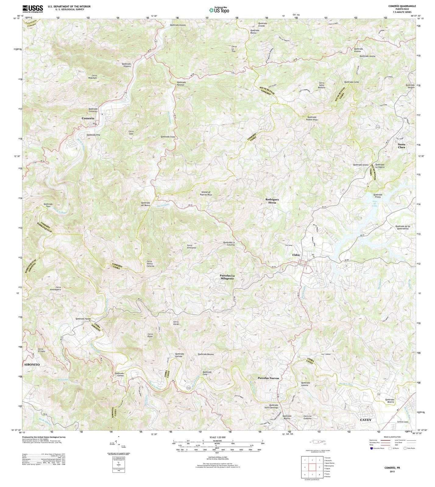 2013 Comerio, PR - Puerto Rico - USGS Topographic Map