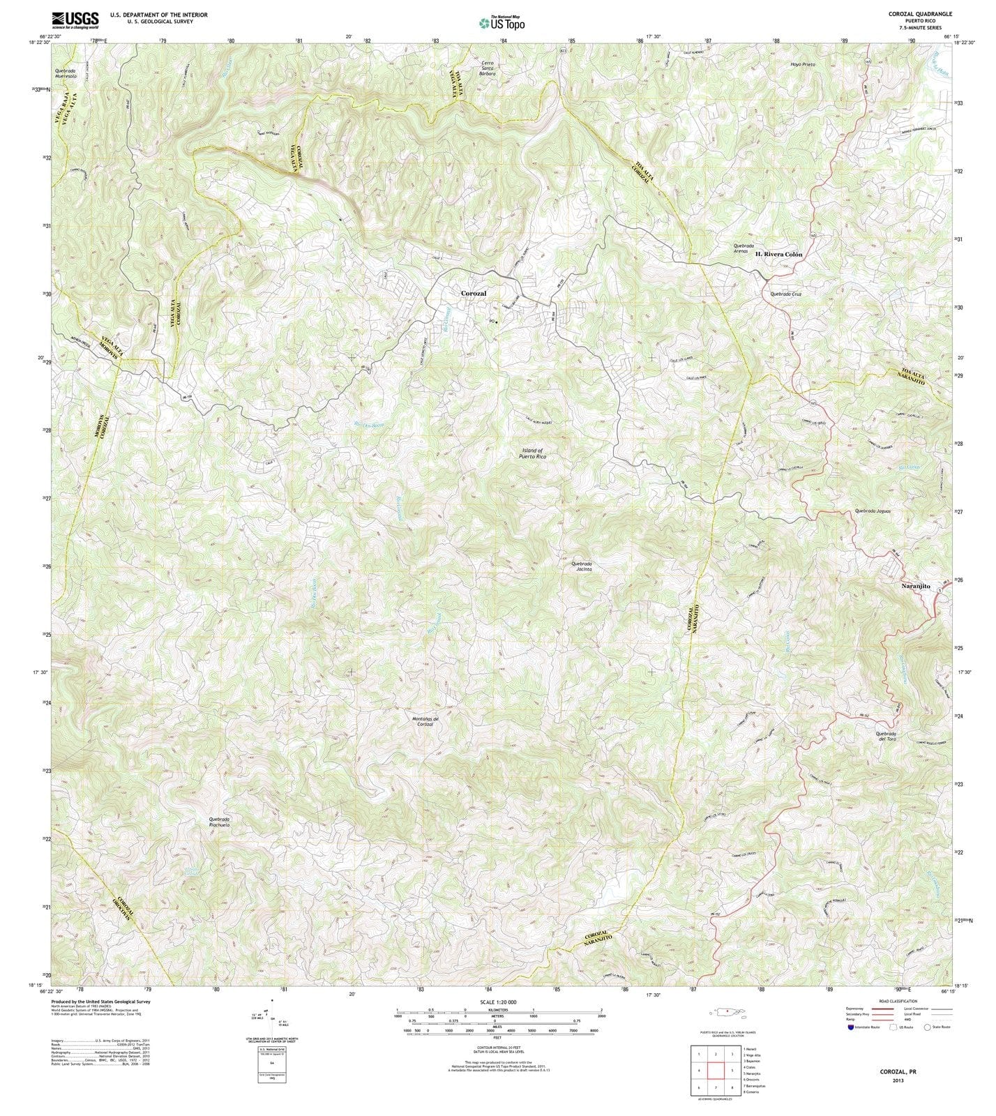 2013 Corozal, PR - Puerto Rico - USGS Topographic Map