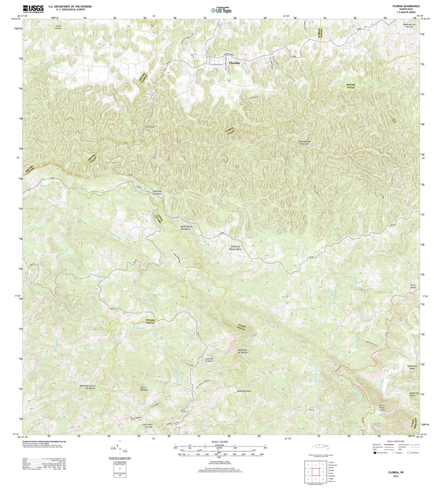 2013 Florida, PR - Puerto Rico - USGS Topographic Map