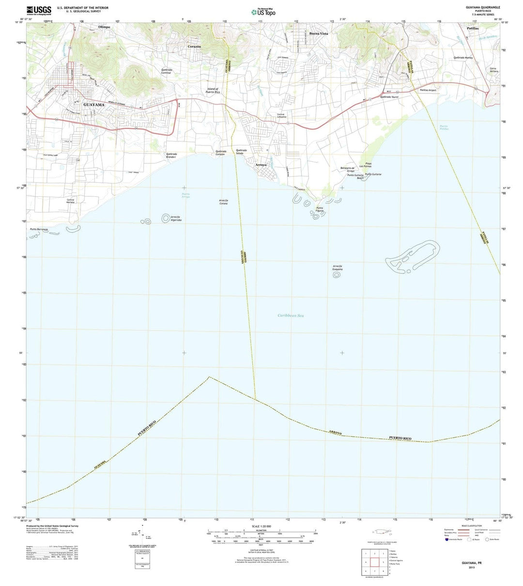 2013 Guayama, PR - Puerto Rico - USGS Topographic Map