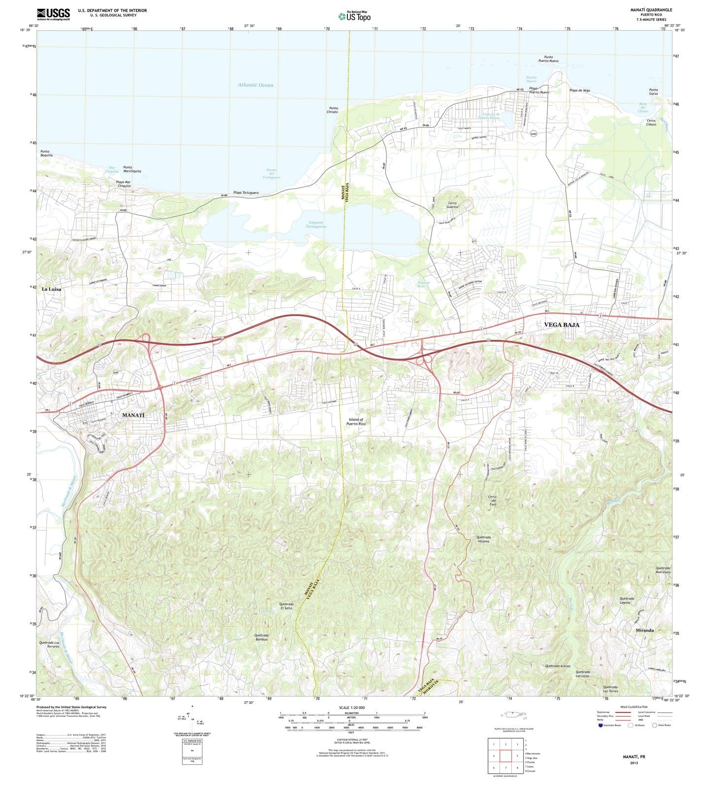 2013 Manati, PR - Puerto Rico - USGS Topographic Map